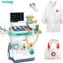 Doctor Kit for Kids, Pretend Medical Station Set for Boys & Girls,Pretend Medical Kit Toy, Mobile Cart with Sound and Light Functions, Kids Doctor Kit for Toddlers 3-5 Birthday Gift