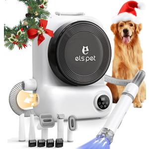 ELS PET Dog Grooming Vacuum & Dryer Kit, 15000Pa Pet Vacuum for Shedding, 2.5L Dust Cup for Dog Grooming Kit, 3 Suction Modes for Dogs and Cats