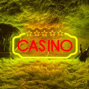 Casino Neon Sign Dimmable Casino LED Light Wall Decoration Casino Club Commercial Casino Man Cave Party Decoration Gift for Friends (cup-yellow)