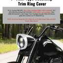 7 inch Headlight Visor Bezel for Harley, Chrome 7" Headlamp Visor Trim Bezel Decorate Cover Ring for Harley Trike Electra Glide Heritage Softail Touring Road KingAccessories