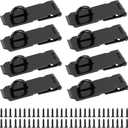 JOIKIT 8 Pack 4 Inch Black Stainless Steel Door Locks Hasp Latch, Padlock Hasp for Door Gate