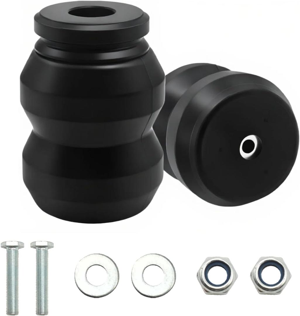 Upgraded 2PCS Rubber Bump Stop Kit Compatible with 2009-2022 Dodge Ram 1500 & 2011-2022 Chevy Silverado GMC Sierra 2WD/4WD, Replaces OEM # DR1500DQ, GMRCK25D, Suspension Upgrade Kit