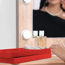 Lainrrew Jewelry Tray, 4 Pack Jewelry Organizer Velvet Jewelry Tray Stackable Jewelry Trays, Necklace & Earring Holder, Divided Bracelet & Ring Storage, 13.8"x9.5"x1.2" (Red)