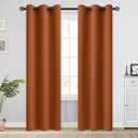 COSVIYA Grommet Room Darkening Brunt Orange Curtains 84 inch for Bedroom, 38"W x 84"L