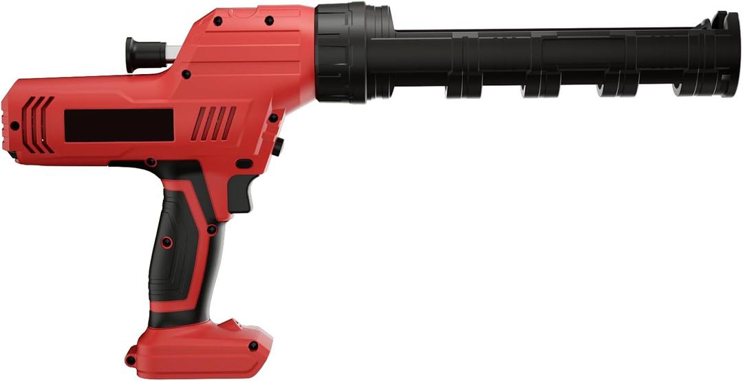 Cordless Caulking Gun Compatible with Milwaukee 18V Battery, 10oz /310 ml Electric Caulk And Adhesive Gun with 5 Speed,Changeable Canister Tray, Anti-Drip, Auto Retract, LED Light for Filling, Sealing (Red)