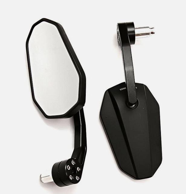 Motorcycle Universal Handlebar Bar End Rearview Mirrors, 9''