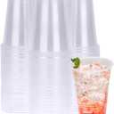 RACETOP 240 pack 16oz Disposable Plastic Cups, Clear Plastic Cups Tumbler, Transparent for Wedding, Thanksgiving, Birthday, Halloween, Christmas Party