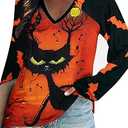 Women Halloween Shirt Why Yes I Can Drive a Stick Tshirt Funny Sarcastic Witch T-Shirt Hocus Pocus Holiday Long Sleeve Tops, Medium