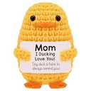 Stocking Stuffers for Men Women Adults Teens-Christmas Stockings White Elephant Gifts Emotional Support Crochet Duck with Positive Card