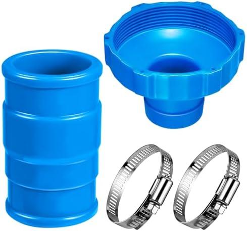 2 Set Pool Vacuum Hose Adapter Kit Compatible with Intex Adapter B,Pool Skimmer Hose Connector Replacement Hoses Adapter with Clamp for Above Ground Swimming Pool Vacuum Surface Skimmer Small Strainer