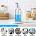 ARKTEK Glass Soap Dispenser - Clear Dish Soap Dispenser for Kitchen, Refillable Liquid Hand SoapDispenser with Rust Proof Stainless Steel Pump for Bathroom, Countertop (17 Ounce/ 500 ML)
