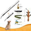 Flirt Pole for Dogs, Interactive Dog Toys Extendable Teaser Wand with Lure Chewing Toy, Chase and Tug of War for Small Medium Large Dogs Training Playing Exercise