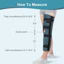 Knee Immobilizer Leg Brace Stabilizer for Post Surgery Recovery,Knee Fractures,Instability, ACL,MCL,Meniscus Tear,Arthritis,Displacement Recovery,21.8" Length Universal (Black, M)
