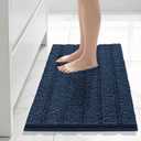 Bcoimo 30"20" Chenille Bath Mat Non-Slip with Backing Bath Rug Ultra-Absorbent and Machine Washable Bathroom Mat Quick-Dry Design. Ideal for Bathroom and Tub Areas Navy