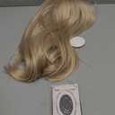 FESHFEN Blonde Wigs with Bangs - Long Layered Straight Light Blonde Natural Looking Synthetic Hair Wig for Women Daily Party Use, 18 inch