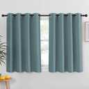 NICETOWN Blackout Greyish Blue Curtain for Bedroom - Window Treatment Thermal Insulated Grommet Solid Drapes Energy Saving Sound Reducing for Home Office (1 Panel, W52 x L54)