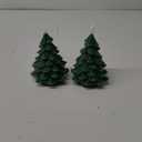 Christmas Tree Shaped LED Candles with 6H Timer, 2 Pcs Flameless Pillar Candles Flickering, Battery Operated LED Candle with 3D Flame Wick, Green Candles for Home Dcor Christmas Gifts