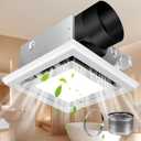 Bathroom Exhaust Fan with Light, 110 CFM Bath Ventilation Fans with 1200lm LED Light 3CCT Selectable, Quiet 1.0 Sone Ceiling Mount Vent Fan Light Combo for Home/Bath/Offic/Warehouse (White)