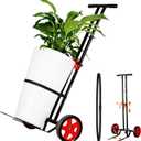 Garden Plant Dolly Cart with Wheels, Heavy Duty Plant Caddy with Adjustable Grabbing Arm, Potted Plant Mover with Suction Cups & Secure Strap, Indoor and Outdoor Gardening Cart Plant Pot Lifter