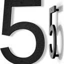 10 Inch Black House Numbers for Outside, Large Floating Home Address Numbers, Modern Outdoor House Number for Wall Street Garage Gate (5)