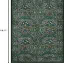 Lahome Living Room Rugs 8x10, Soft Green Washable Area Rug for Bedroom, Boho Non-Slip Floral Forest Large Carpet for Dining Room Office Giverny, Dark Green