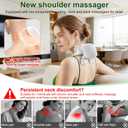 Nooydio Neck Massager, Neck and Back Massager with Heat & 4D Kneading, Shiatsu Deep Tissue Wireless Massager for Shoulder Cervical Pain Relief, Portable Rechargeable for Home Office (White)