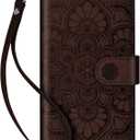 Wallet Case for iPhone 12 and iPhone 12 Pro,[RFID Blocking] 3 Card Holder Stand with Credit Card Slot PU Leather Magnetic Protective Flip Cover for iPhone 12/12 Pro(Dark Brown)
