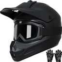 TRIANGLE Youth Kids Dirt Bike Helmet Full Face Motocross Helmet with Goggle & Gloves DOT/FMVSS-218 Approved Motorcycle Helmet M