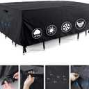 Tempera Outdoor Dining Set Cover for Outside Table and Chairs, Rectangle Patio Table Covers for Outdoor Furniture, Anti-Fading, Waterproof, 86'' x 44'' x 27.8'', Space Grey