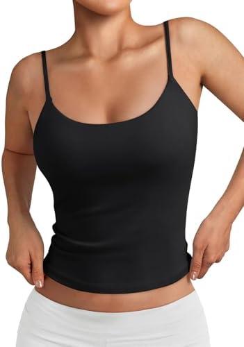 Trendy Queen Womens Spaghetti Strap Tank Top Summer Double Lined Workout Camisole Going Out Cute Tops Y2k Teen Girl Basic S