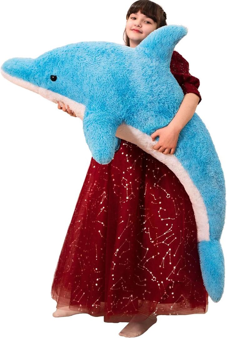 MorisMos Giant Dolphin Stuffed Animal, 55 Inch Stuffed Dolphin Plush