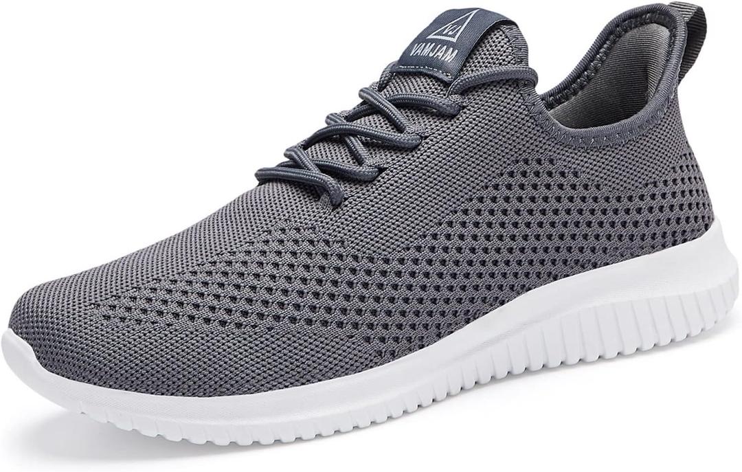 BXYJDJ Men's Running Shoes Walking Trainers Sneaker Athletic Gym Fitness Sport Shoes Lightweight Casual Working Jogging Outdoor Shoe (9/42, Grey)