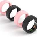 4 Pack Rings Protector Compatible with Oura Ring Gen 4/Oura Gen 3/Ultrahuman Ring Cover, Silicone Rings Cover Working Out Accessories Men Women-2Black+1Clear+1Pink-S for Size 5 6 7 8 9 10