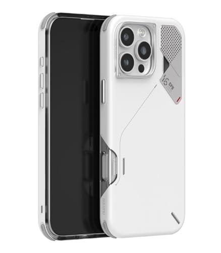 Aulumu A16 Shockproof Case for iPhone 16 Pro Max | Updated Camera Control | Real Cooling | Aluminum Alloy Camera Frame | Multi-Layer Composite Protection - White