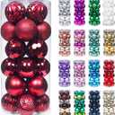 XmasExp 24ct Christmas Ball Ornaments Shatterproof Xmas Tree Hanging Balls Decorations Perfect for Holiday Wedding Christmas Decor(2.36"/60mm, Burgundy) (Burgandy)