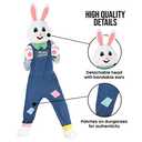 Morph Easter Bunny Costume Adult Rabbit Mascot Dungarees Suit for Easter Costumes Celebrations and Events (X-Large)
