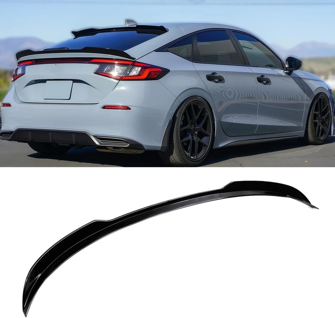 Rear Spoiler Compatible with 2022-2026 Honda Civic Hatchback, Glossy Black Trunk Exterior Duckbill High Kick Tail Deck Lid Wing Lip Splitter Fits EX-L/LX/Sport/Sport Touring