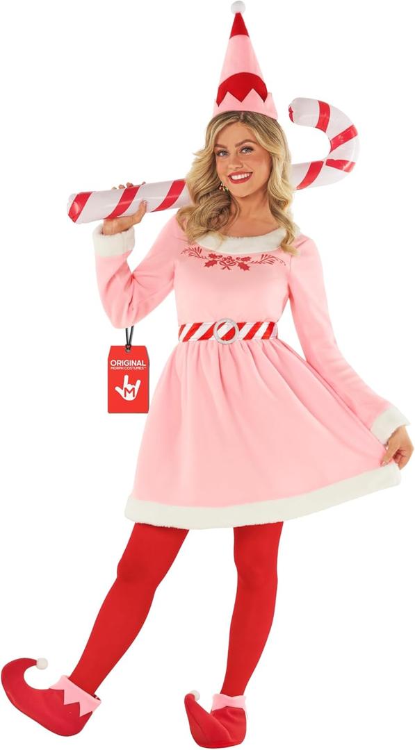 Morph Women's Elf Costume, Christmas Elf Costume, Elves Costumes For Women, Christmas Costumes For Women, Xmas Dress Female (Large)