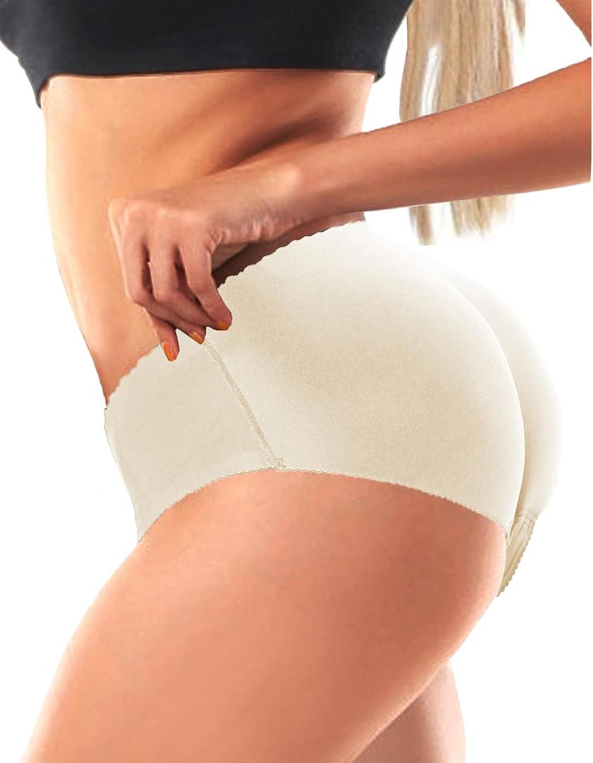 VENDAU Fake Butt Pads for Women Bigger Butt Padded Underwear Butt Enhancer Underwear Shaper Butt Lifter Panties Hip Shapewear (Beige, M)