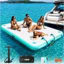 AWSUM Inflatable Floating Dock for Water Activities, 6ft-15ft Island Raft With Non-Slip Surface, Load Capacity 450–2000 lbs, Water Platform for Pool, Lake, Pond, Beach, River & Ocean Activities, Size: 5 X 6 Ft