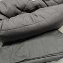CozyLux Queen Comforter Set Dark Grey - Bed in a Bag Queen Size 7 Pieces, Luxury Soft Bed Set for All Seasons, Bedding Set with Comforter, Sheets, Pillowcases & Shams, Dark Gray, Queen