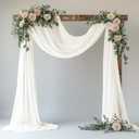 Xiomot Wedding Arch Draping Fabric 28.7" x 20FT Ivory Sheer Chiffon Backdrop Drapes for Wedding Ceremony Birthday Party Bridal Shower Outdoor Decoration