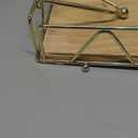 Gold Modern Napkin Holder for Table with Weighted Arm, Square Metal Flat Napkin Holder Farmhouse Napkin Box Rustic Napkin Tray for Paper Napkins, Kitchen, Countertops, Bathroom, Dinner, Outdoor