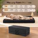 Trifold Mattress, 4 Inch Memory Foam Tri-Fold Mattress Queen Size, Foldable Mattress with Washable Cover, Handles and Non-Slip Bottom for Yoga, Living Room, Camping, 78"x 58" x 4", Black