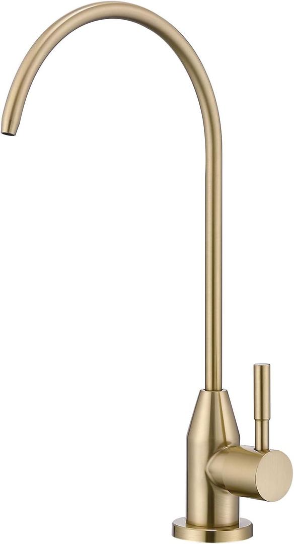 Drinking Water Faucet, Champagne Gold RO Faucet for Under Sink Water Filter System Reverse Osmosis Non-Air Gap for Kitchen (02)