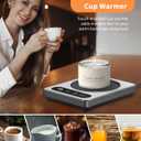 Maestri House ETL Listed Coffee Mug Warmer with 4 Temp Settings & 1-12 Hour Timer, Auto Shut Off for Desk, Smart Electric Beverage Warmer, Candle Melter for Home and Office (Gray)