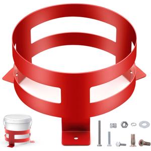 Kritkin 2 Pcs 5 Gallon Bucket Holder 11.6 x 6.5 Inch Red Bucket Holder Mount for RV, Truck, Cart