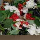 22IN Patriotic Wreath Red Hydrangeas White Flowers Blue - Spring Summer Front Door Wreath - Silk Handmade Farmhouse Outdoor Independence Day Decor, Gift