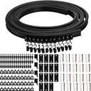 Lawei 5M/16.4FT Flexible Ceiling Curtain Track, Black ABS Metal, Curtain Rod with Mute Rollers, Room Divider