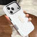 MOWIME Compatible with iPhone 17 Pro Max Case with Finger Strap, White Cheetah Leopard Print Pattern for Women Girls, Slim Shockproof 2 in 1 Silicone TPU Case for iPhone 17 Pro Max 6.9 Inch